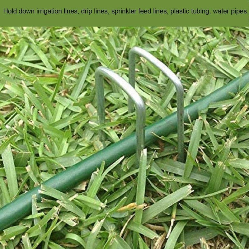 AAGUT 12 Inch Garden Stakes Landscape Staples  25 Pcs U Shaped 11 Gauge Galvanized Pins Metal Fence Ground Stakes for Gardening  Chicken Wire  Irrigation Tubing  Camping Tent  Secure Lawn Fabric - Image 5